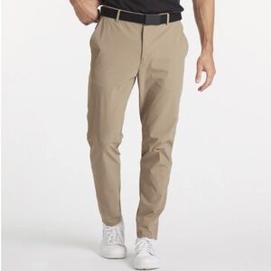 UNRL Concourse Golf Pants Tan Mens L 34-36" Short Inseam Performance Stretch